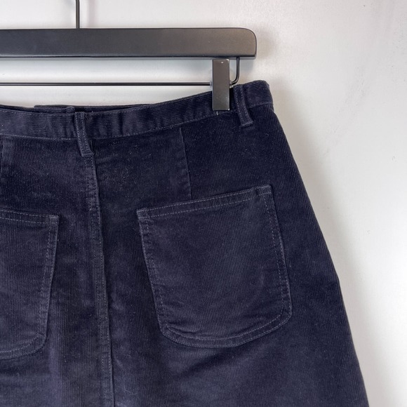& Other Stories (10) Corduroy Mini A-Line Skirt Navy Blue - Picture 5 of 9